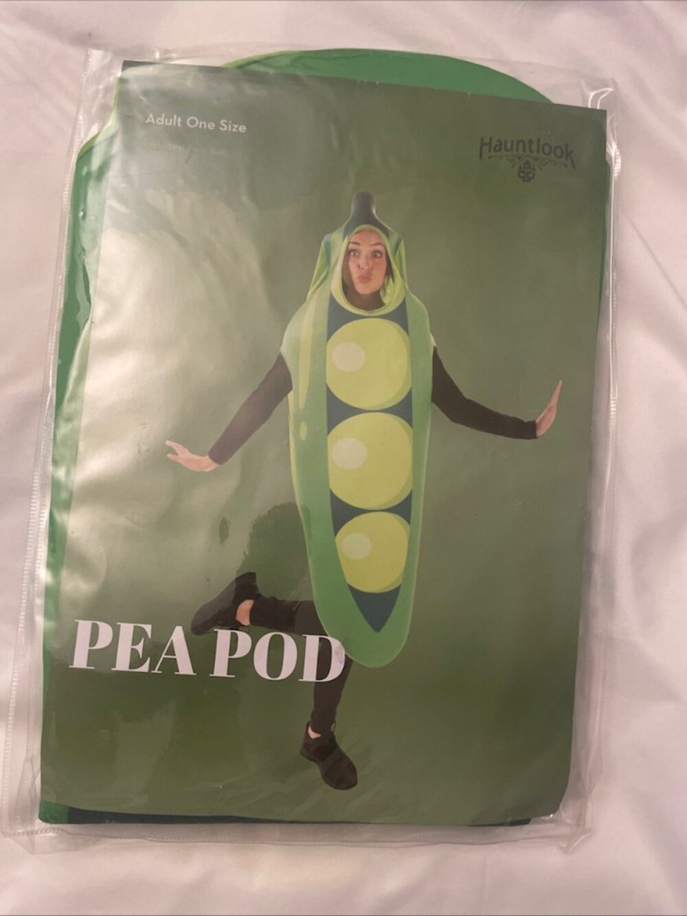 New Hauntlook Pea Pod Costume Adult One Size Bodysuit